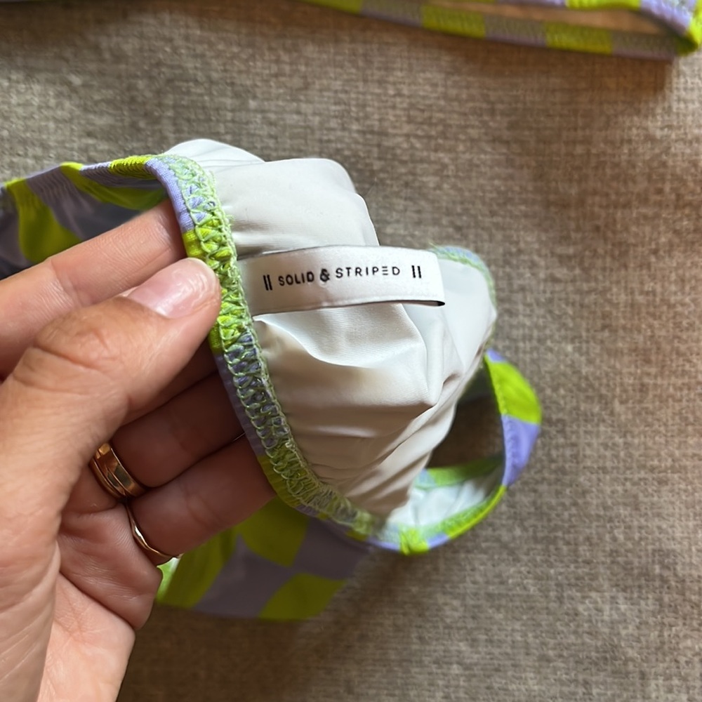Solid & Stripe Bikini High Bottoms And Top Size S… - image 3
